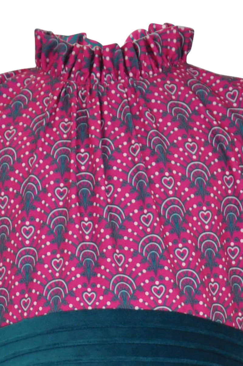 girls dress pink magenta petticoats frills pin tucks satin lined cap sleeves vintage traditional princess party luxury cotton
