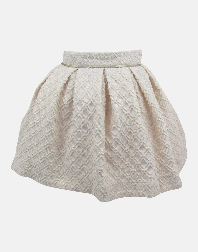 girls skirt blush pink box pleats jacquard petticoats lined vintage princess casual traditional elasticated piping