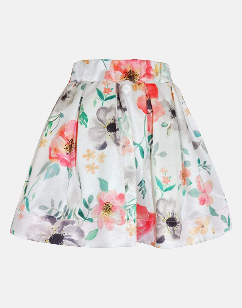 girls skirt coral pink white green petticoats lined box pleats vintage traditional casual princess