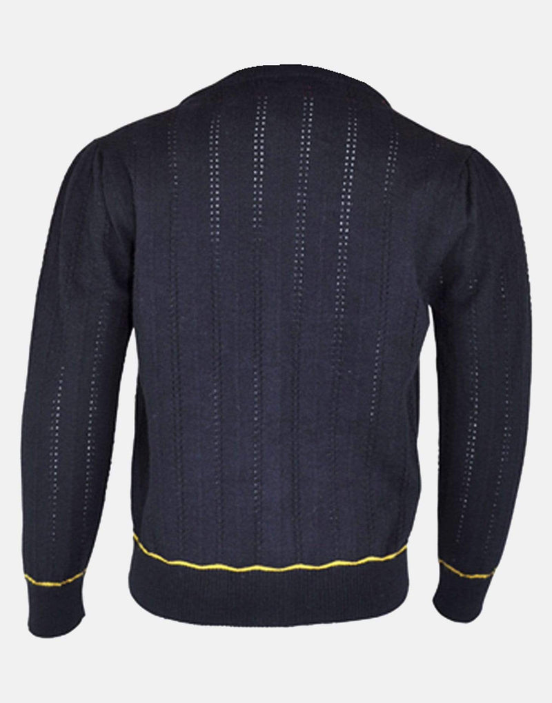 Beatrice: Embroidered navy cardigan