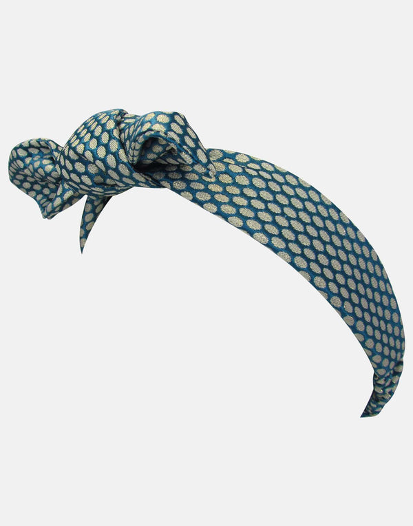Elizabeth: Jade & gold jacquard headband
