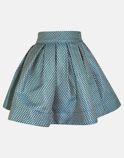 girls skirt jade gold jacquard petticoats princess traditional vintage casual box pleat elasticated 