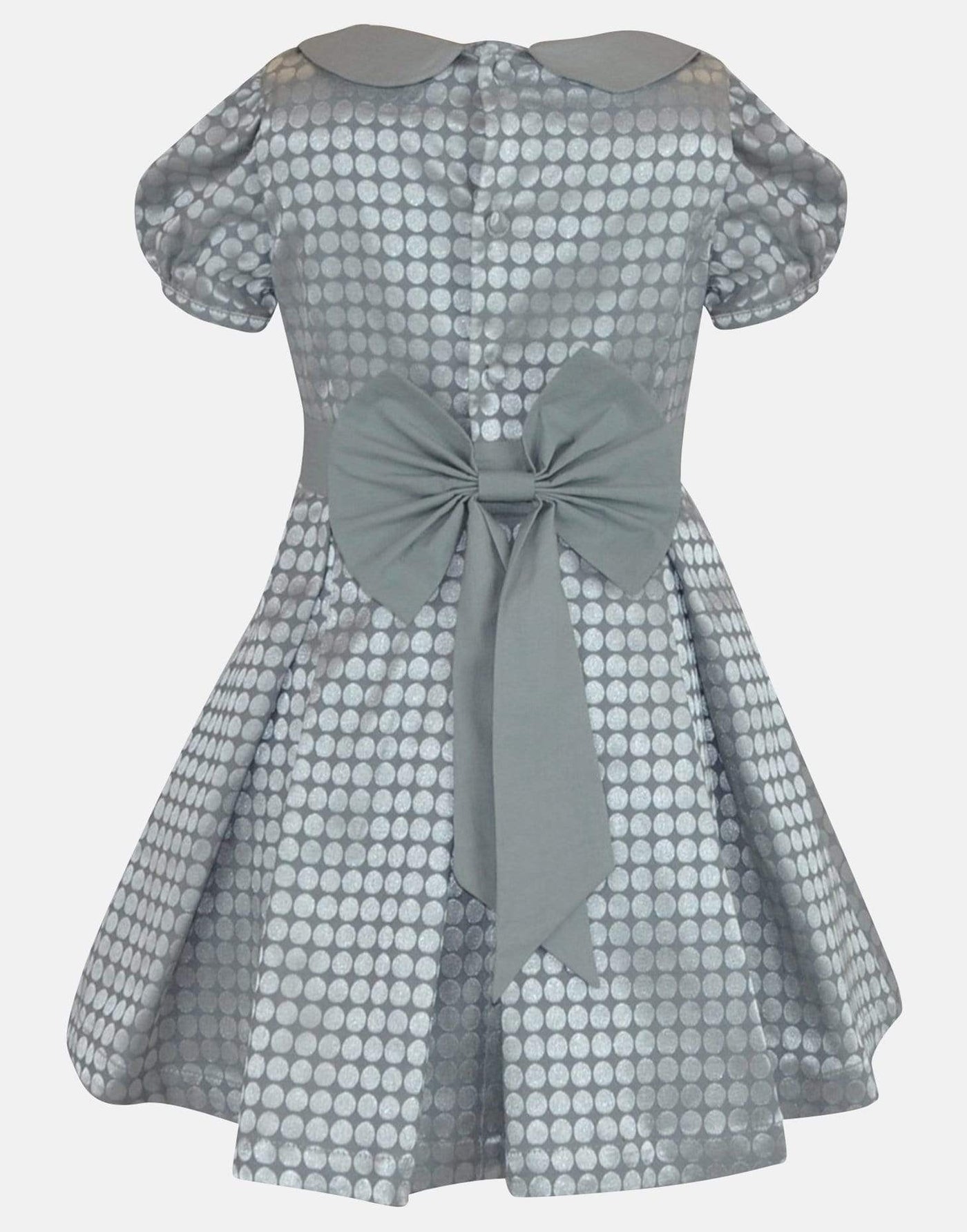 Elizabeth - Silver jacquard dress  Little Lord & Lady