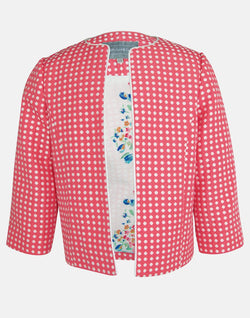 girls blazer jacket pink white spotty spotted spot floral unique smart vintage traditional 