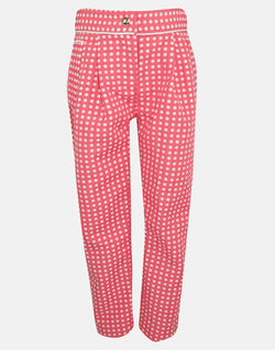 girls trousers jacquard fuchsia pink spotted spot spotty pockets smart vintage traditional box peats tapered 
