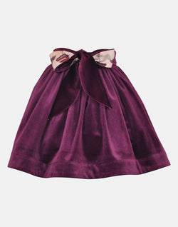 girls skirt velvet purple umbrellas pink bow petticoats lined elasticated cotton vintage traditional casual princess gathered