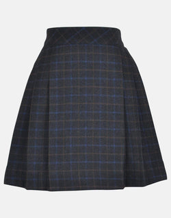 girls checked check skirt navy box pleats lined vintage traditional princess casual elasticated 