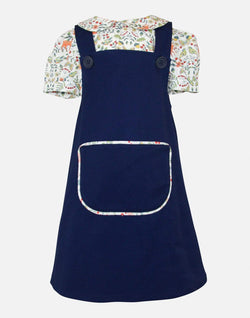 Rosamund : Blue pinafore & blouse set