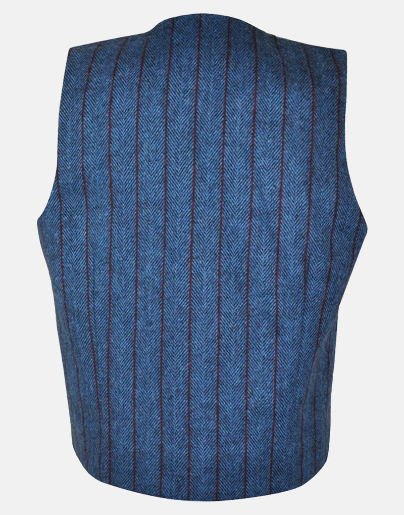 boys waistcoat blue navy teal tweed striped suit three piece pocket smart vintage unique dapper
