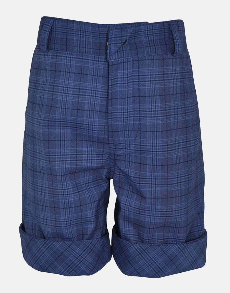 Blue checkered outlet shorts