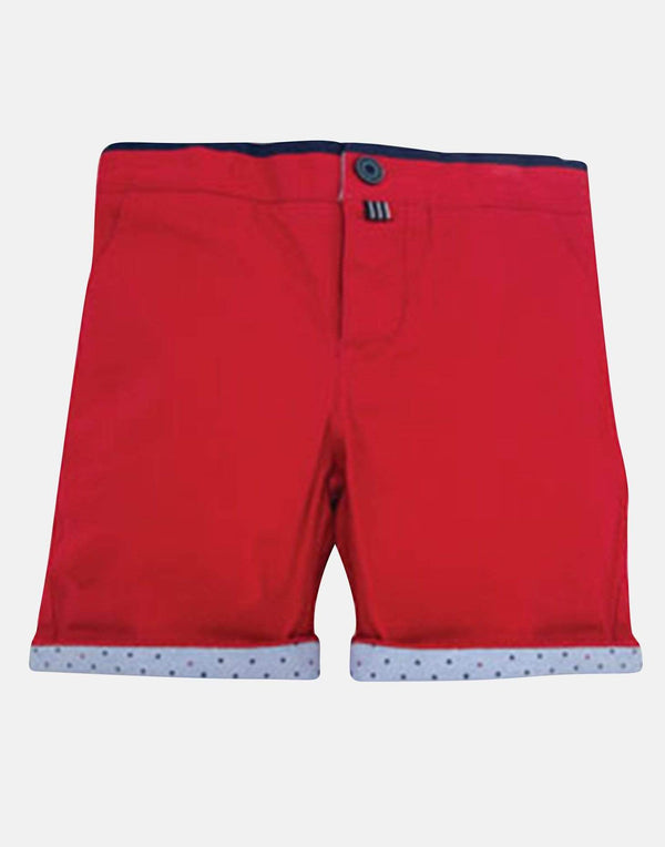 boys cotton shorts red blue spotted spot spotty turn up smart vintage unique dapper pocket