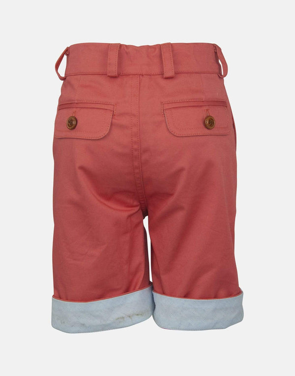 boys cotton orange blue coral turn up pocket smart vintage unique pocket shorts 