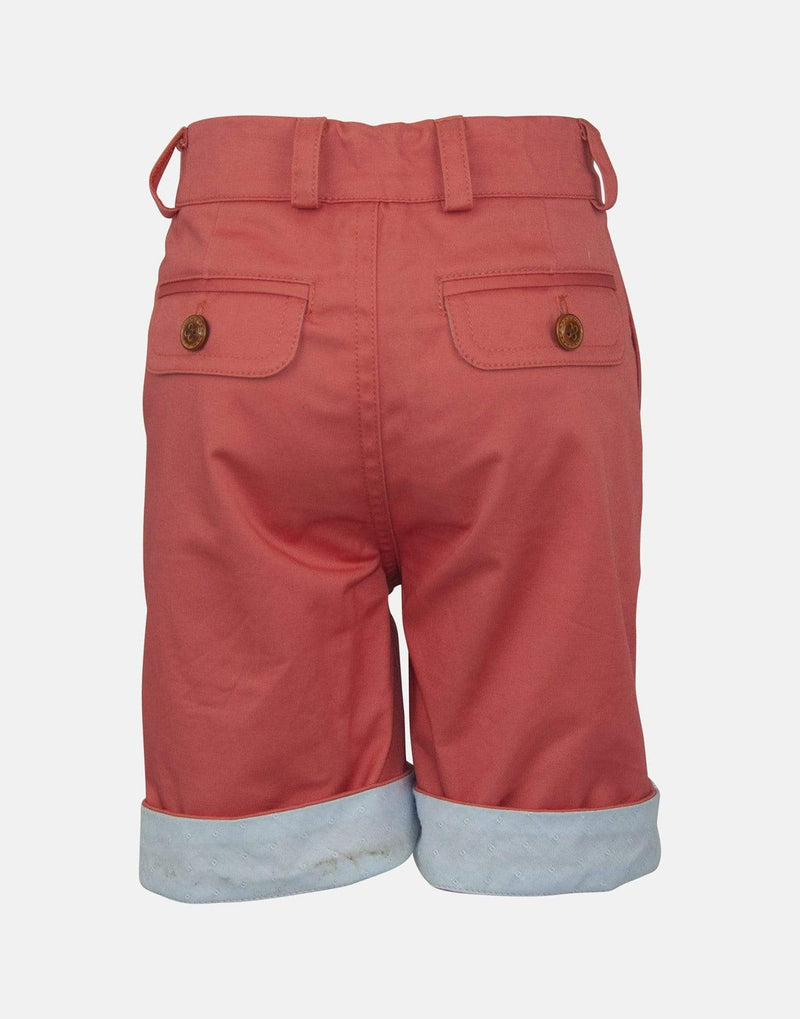 boys cotton orange blue coral turn up pocket smart vintage unique pocket shorts 