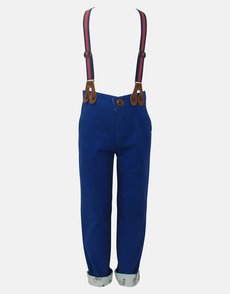 Blue Elastic Adjustable Braces Trouser YBack Clip On Suspenders for Men  and Women
