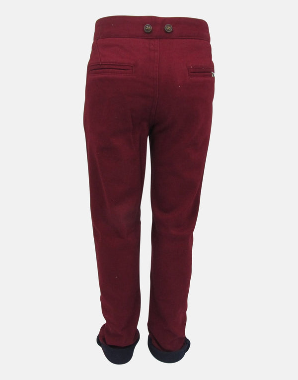 boys trousers red maroon burgundy navy turn ups pockets smart vintage traditional braces