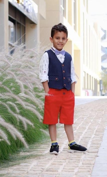 boys cotton shorts red navy blue checked check pocket smart vintage unique turn up dapper toddler