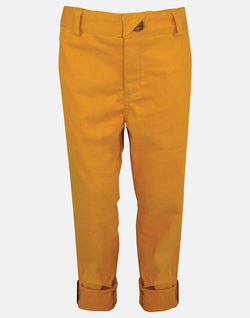 boys toddler trousers mustard yellow pockets turn ups vintage smart traditional